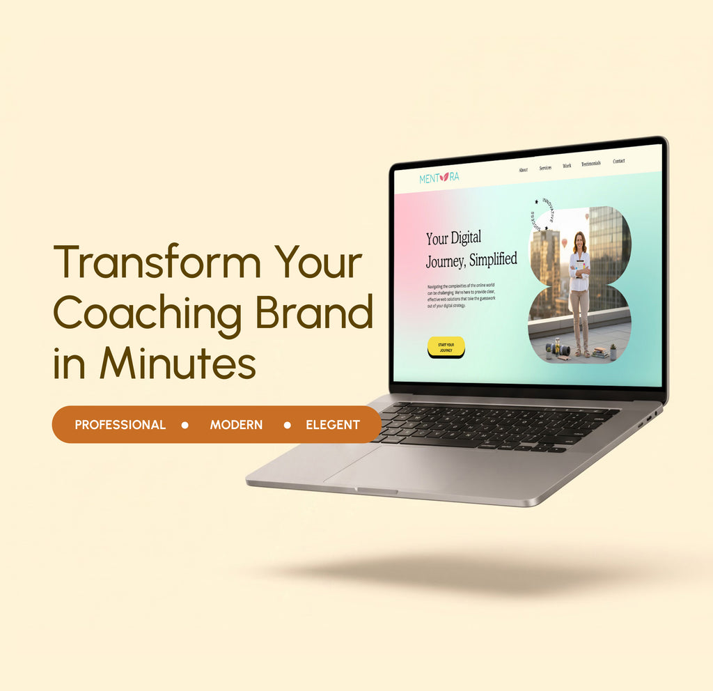 Mentora Canva website template for Life, Business and Wellness coaches